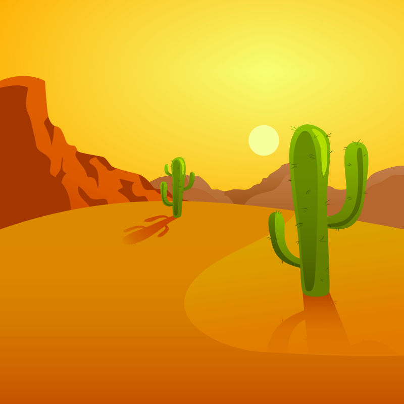抽象矢量热带沙漠设计插图