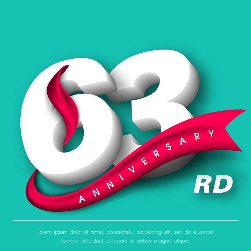 抽象矢量63周年庆纪念插图设计