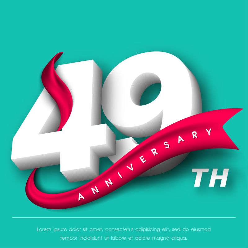 创意矢量现代49周年庆纪念插图设计
