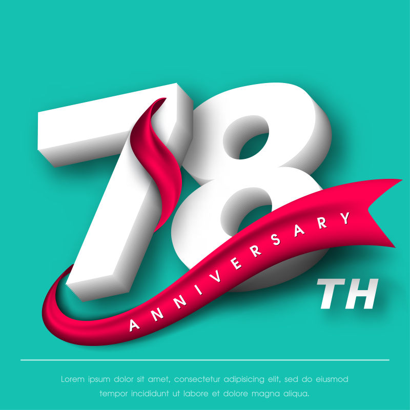 创意矢量现代78周年庆纪念插图设计
