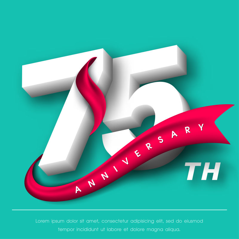 抽象矢量75周年庆纪念背景设计