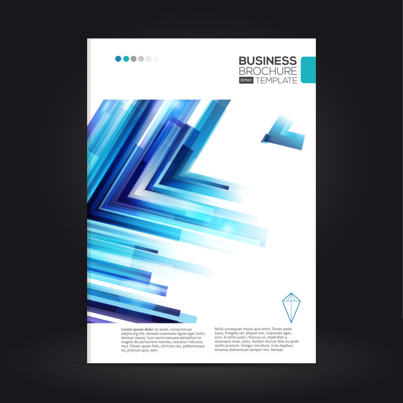 抽象矢量现代蓝色几何元素的商业年度报告设计