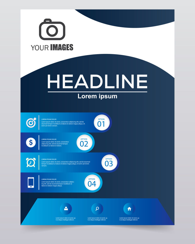 创意矢量现代蓝色商业宣传报告设计