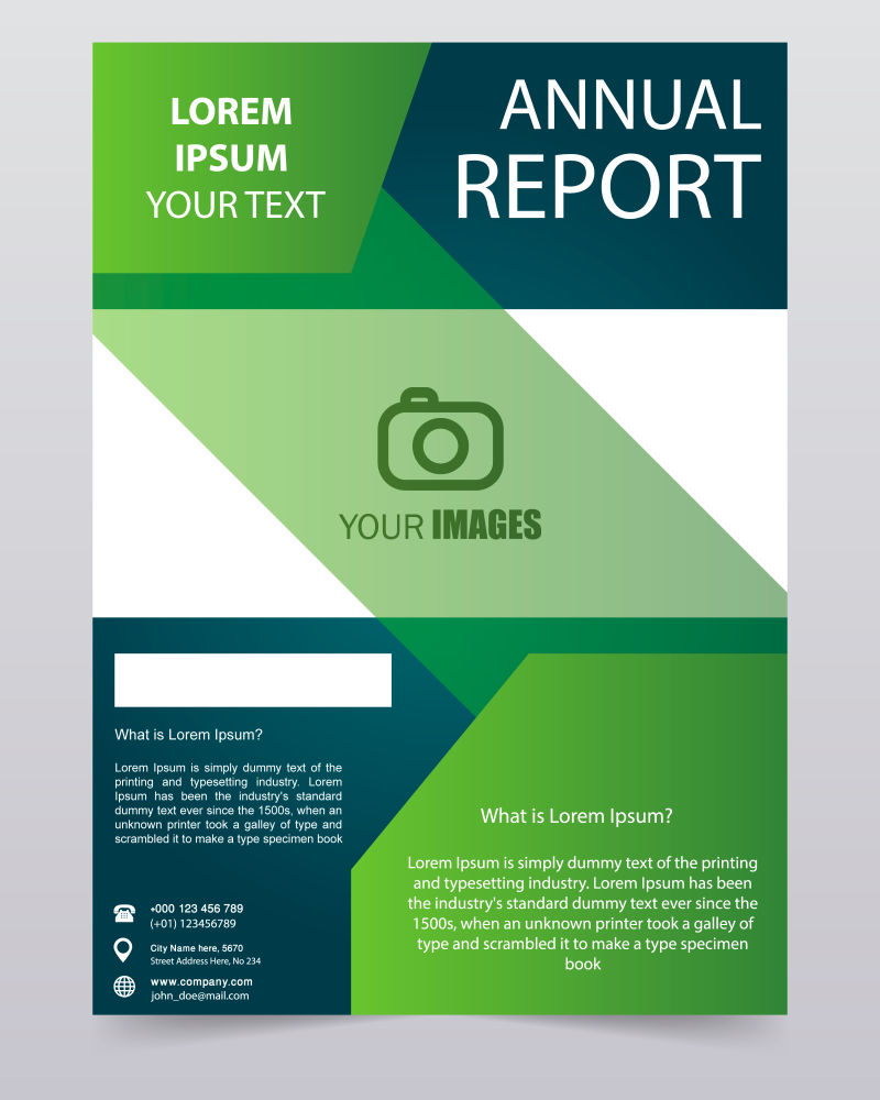 抽象矢量现代商业绿色宣传单设计