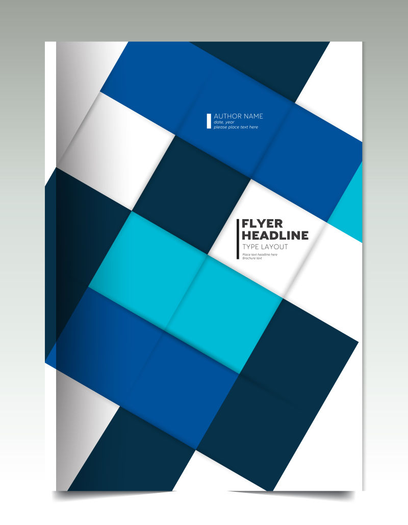 抽象矢量现代蓝色几何元素的年度报告设计