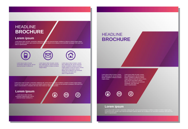 抽象矢量粉紫色商业年度报告设计