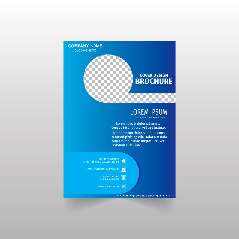 矢量蓝色时尚商业年度报告设计