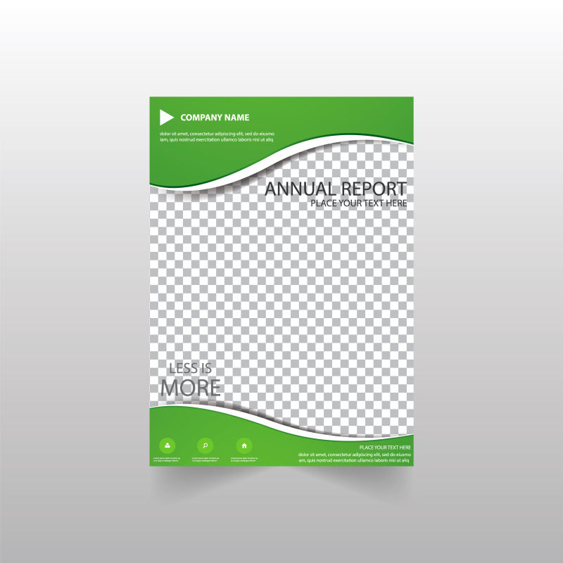创意矢量现代绿色年度商业报告设计