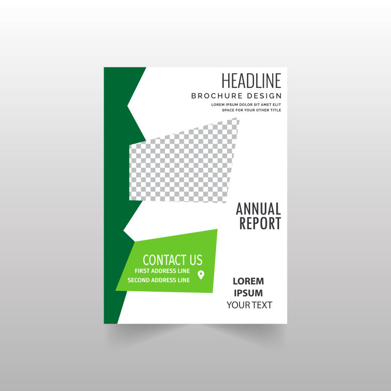 创意矢量现代绿色几何元素宣传单设计