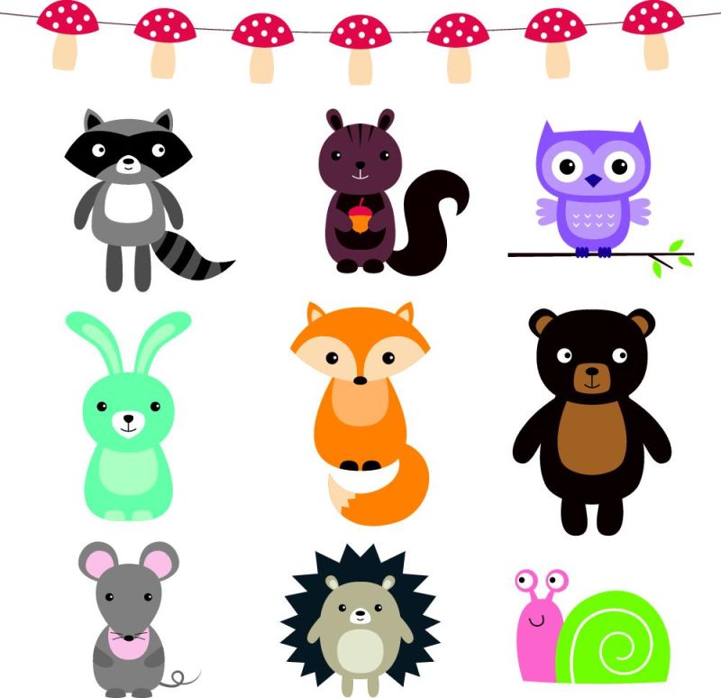 森林动物矢量集