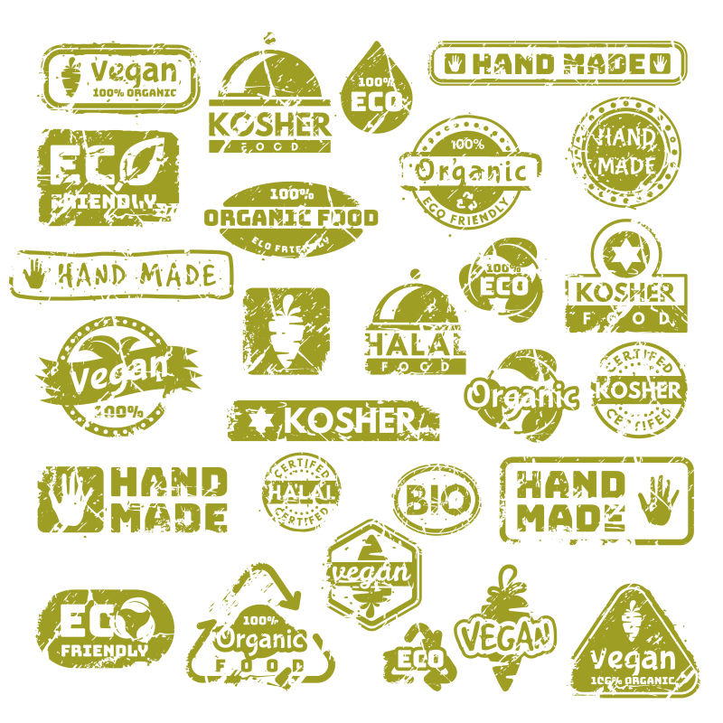 矢量复古葡萄酒质量标志邮票