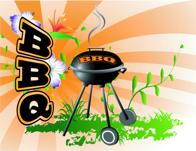 创意矢量现代烧烤主题平面海报设计