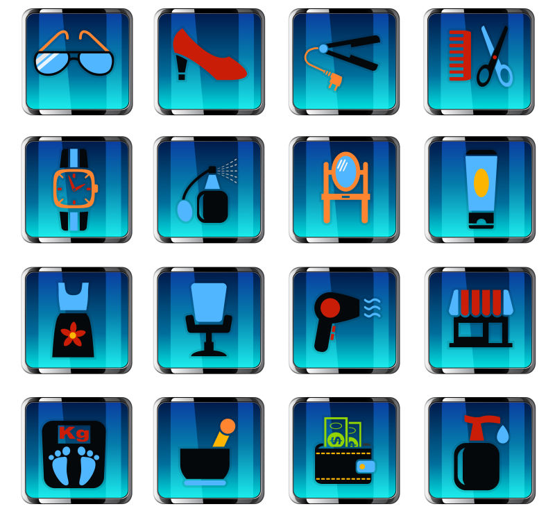 抽象矢量现代美容沙龙图标设计