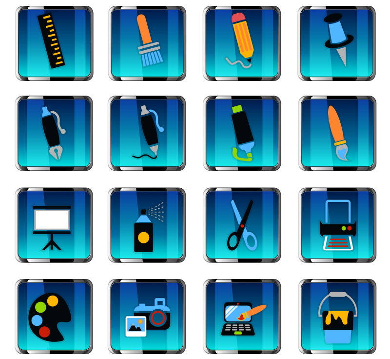 抽象矢量现代艺术工具图标设计