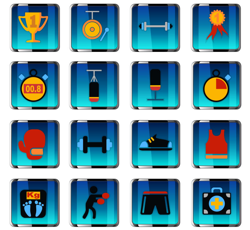 抽象矢量拳击主题图标设计