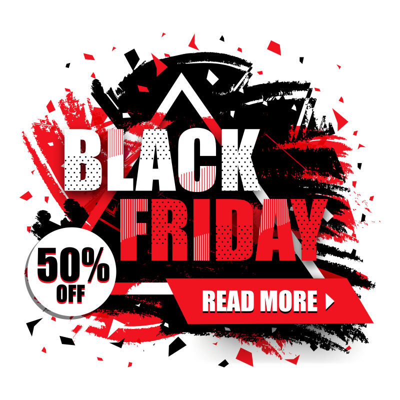 创意矢量现代黑色星期五主题的销售折扣海报设计