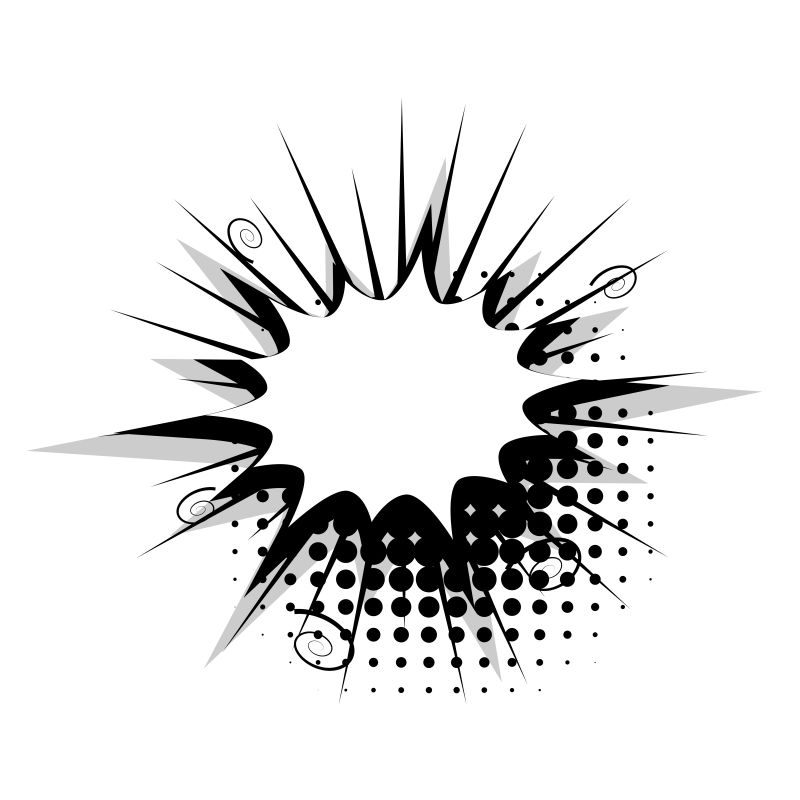 抽象矢量黑白的漫画对话框设计