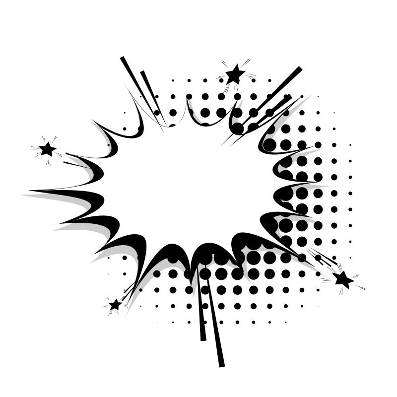 矢量创意现代空白漫画语音对话框设计