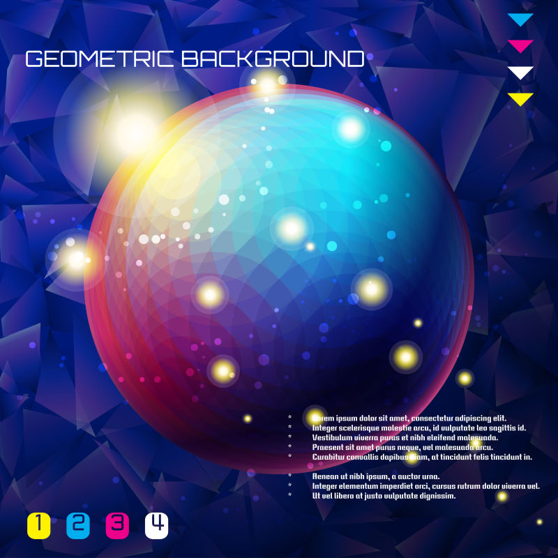 抽象向量背景多色球体多边形背景鲜艳的色彩地点为您的文本