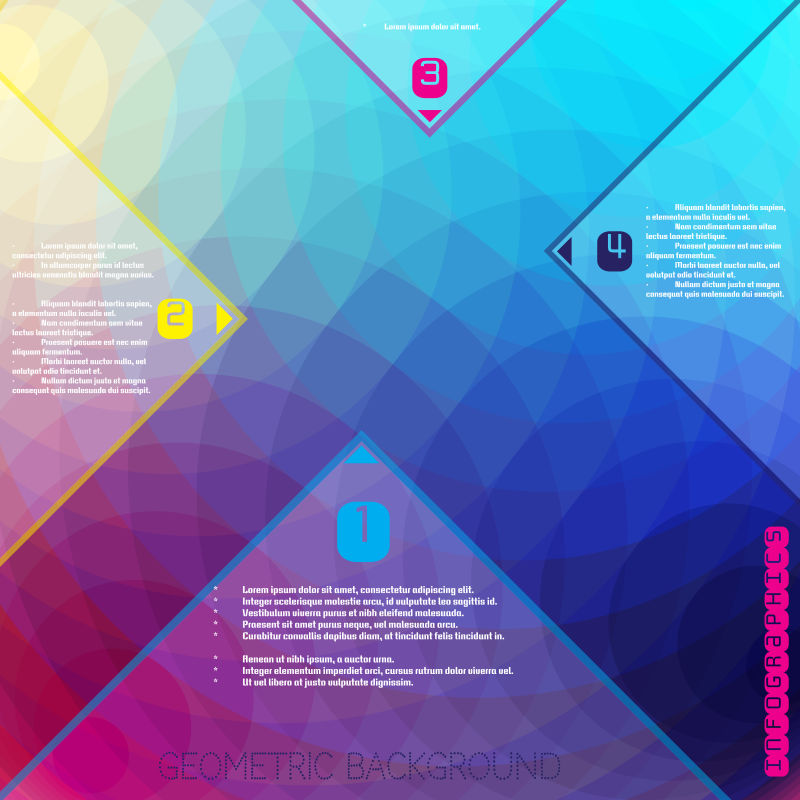 抽象多色多边形矢量背景与信息图形元素