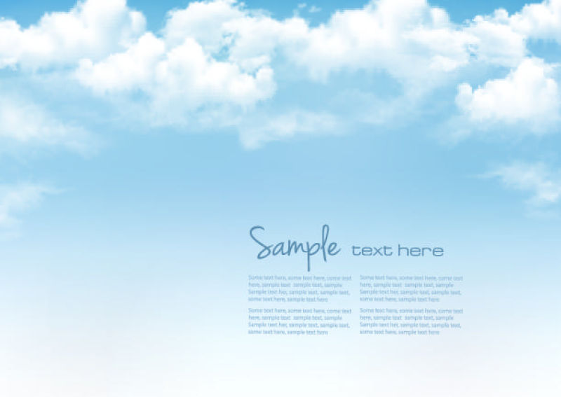 抽象矢量现代白云密布的蓝天插图设计