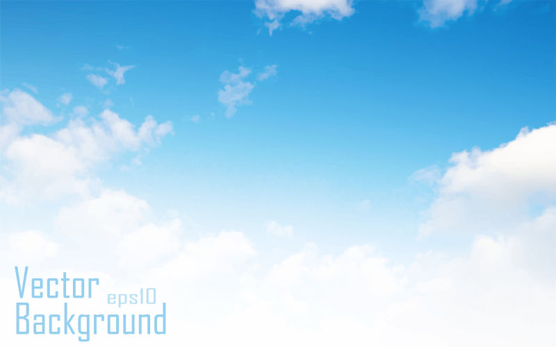 抽象矢量美丽的蓝天白云插图