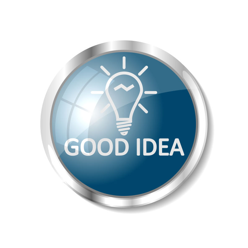 创意矢量好主意主题的平面网页按钮设计