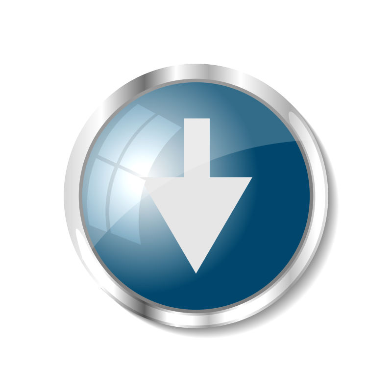 创意矢量向下箭头元素的网页按钮设计