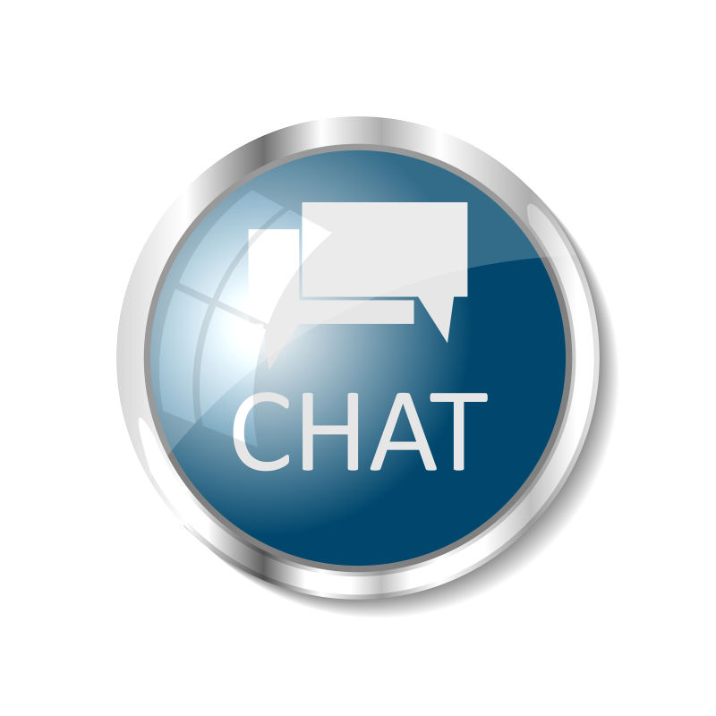 创意矢量交流主题的蓝色网页按钮设计