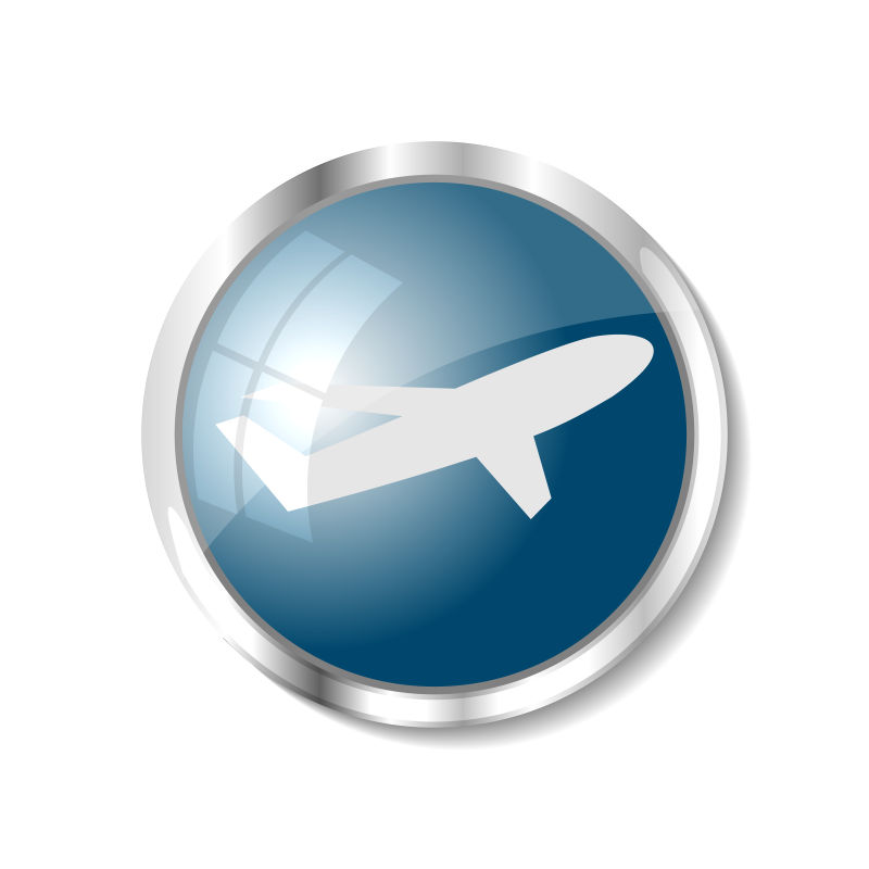 创意矢量现代飞机元素的网页按钮设计