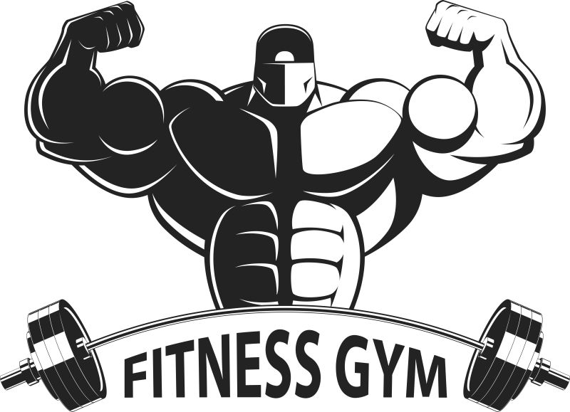 抽象矢量现代健身运动员插图设计