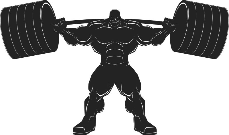 矢量抽象现代健美运动员插图设计