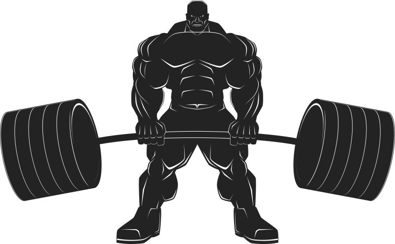 创意矢量现代举杠铃的健美运动员插图设计