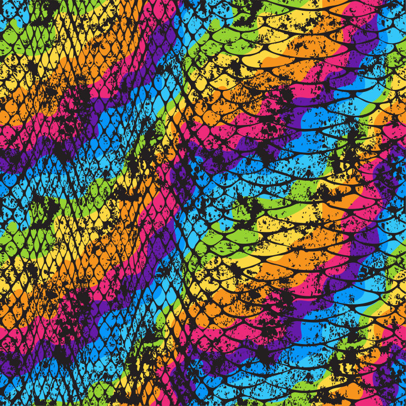 抽象矢量现代彩色蛇皮纹理背景设计