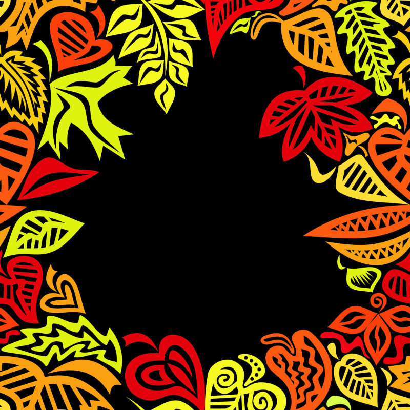 创意矢量抽象彩叶元素背景设计