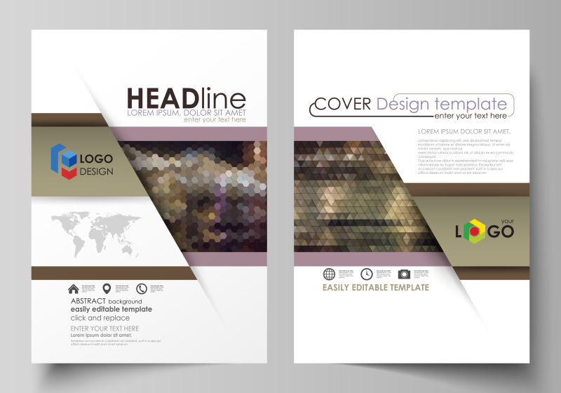 矢量现代几何风格的创意时尚宣传单