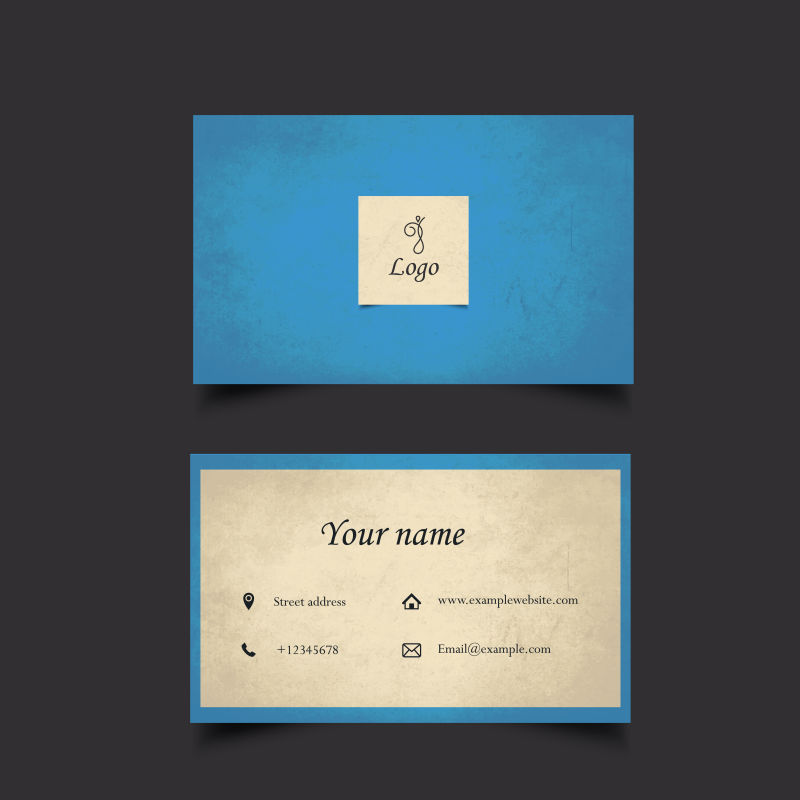 抽象矢量蓝色名片设计