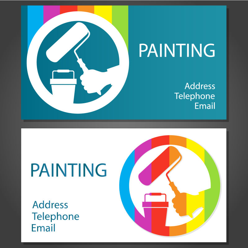 抽象矢量绘画主题的名片设计