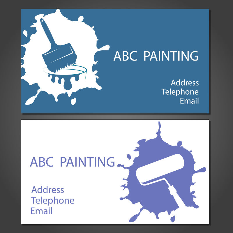 抽象矢量涂装主题的名片设计