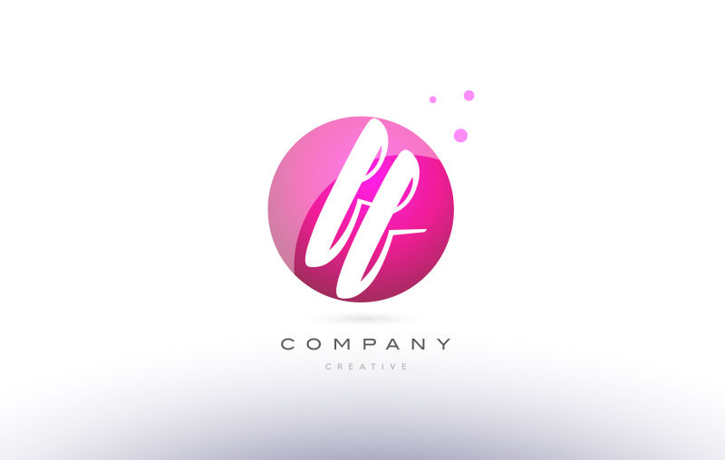 创意矢量现代字母ff圆形标志设计