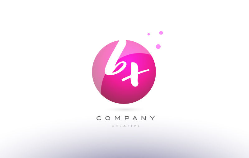 抽象矢量现代字母bx圆形标志设计