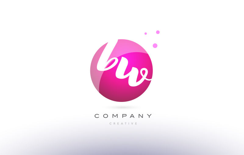 矢量创意字母bw圆形标志设计