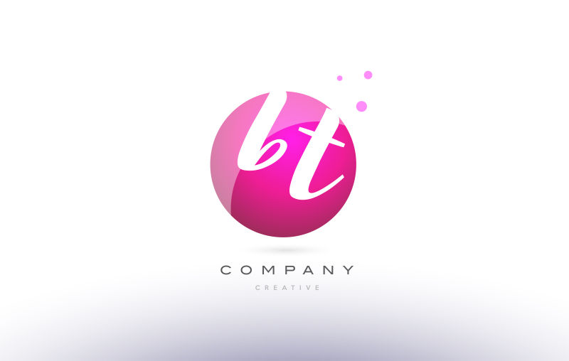 创意矢量字母bt圆形标志设计