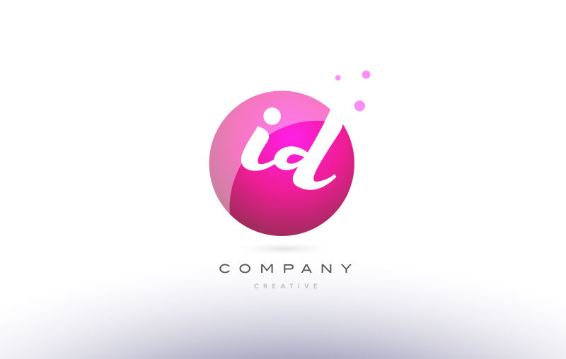 抽象矢量字母id圆形标志设计