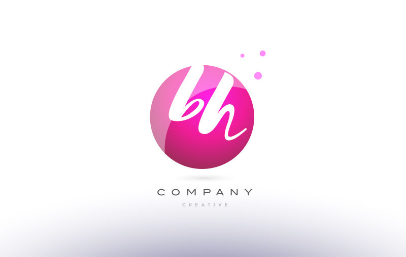 创意矢量现代字母bh圆形标志设计