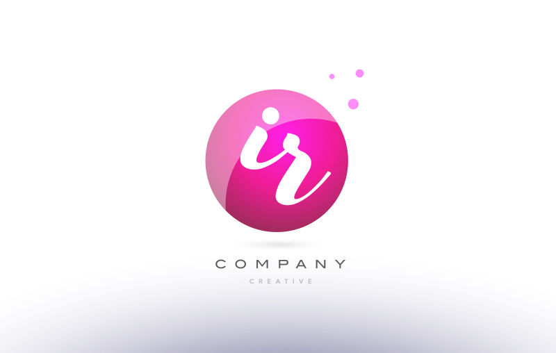 创意矢量现代字母ir圆形标志设计