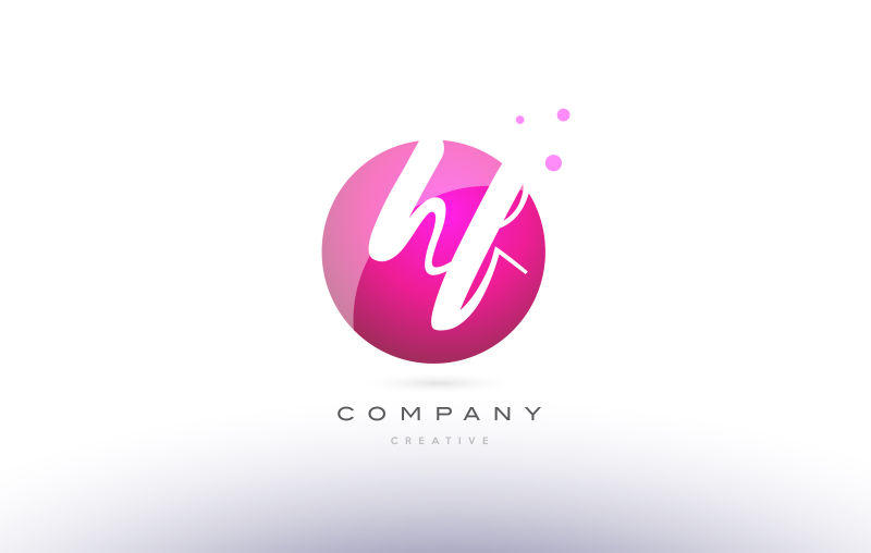 创意矢量现代字母hf圆形标志设计