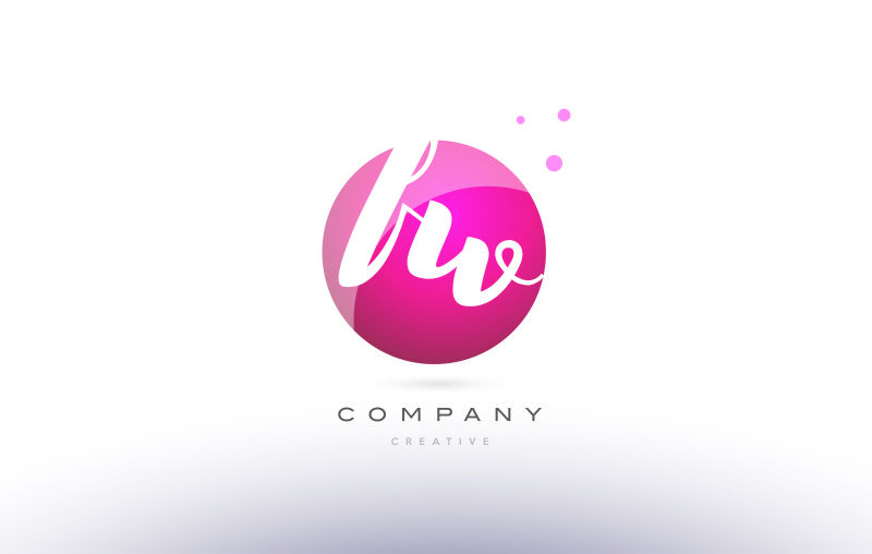 抽象矢量现代字母fw圆形标志设计