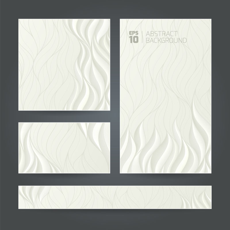 抽象矢量现代波纹元素的平面横幅设计