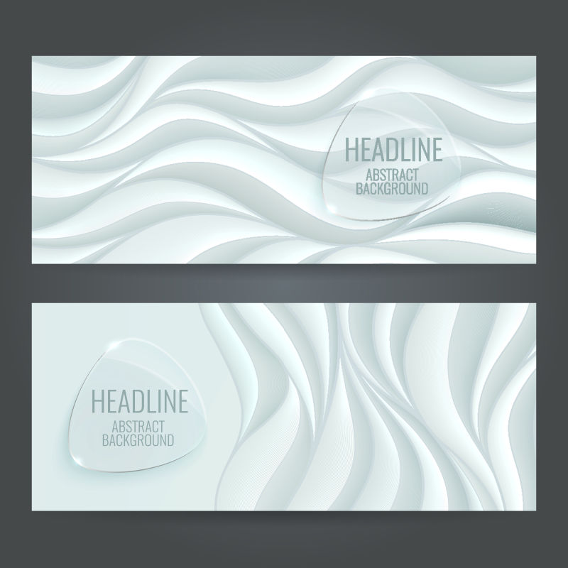 抽象矢量现代纸艺风格的横幅设计